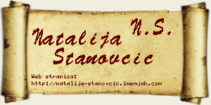 Natalija Stanovčić vizit kartica